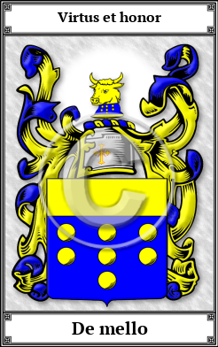 De mello Family Crest Download (JPG)  Book Plated - 150 DPI